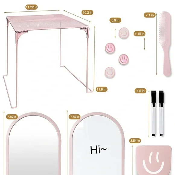 Pink girls locker Set with Smiley Accessories - Picture 4 of 7